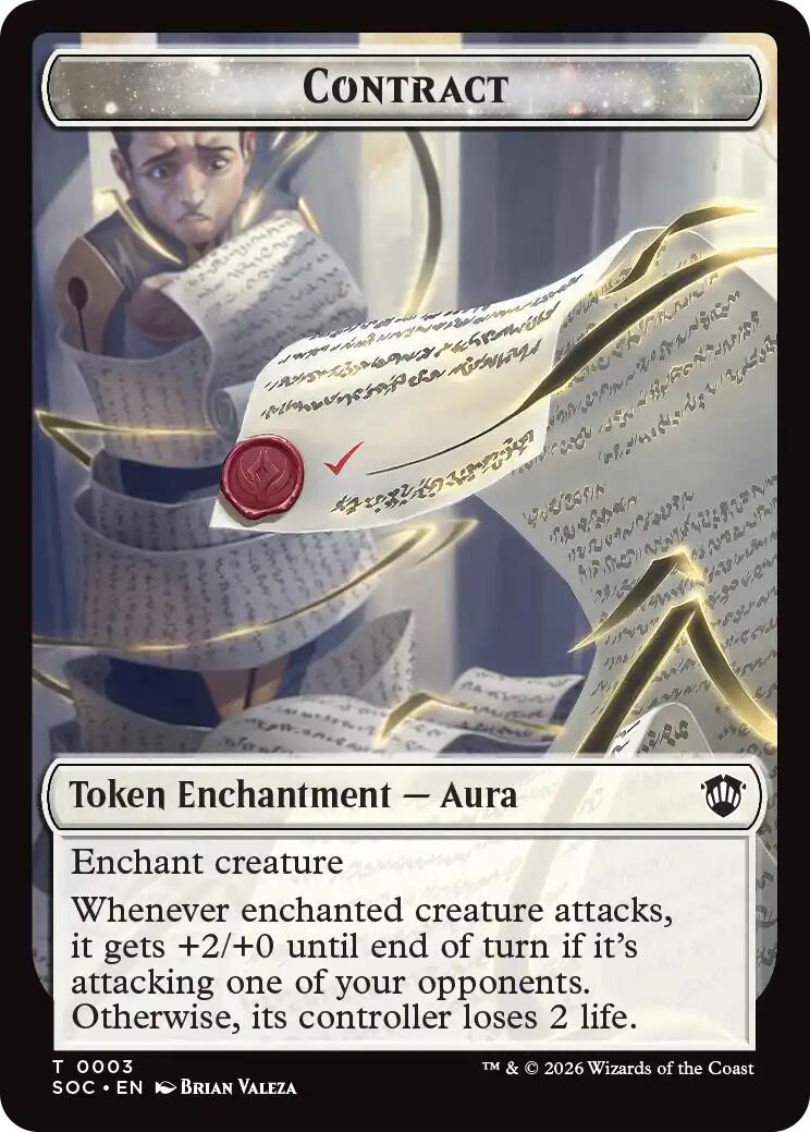 Contract // Pegasus Double-Sided Token [Secrets of Strixhaven Commander Tokens] | Cards and Coasters CA