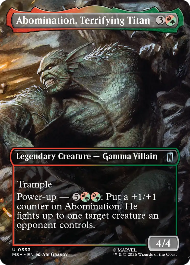 Abomination, Terrifying Titan (Borderless) [Marvel Super Heroes] | Cards and Coasters CA
