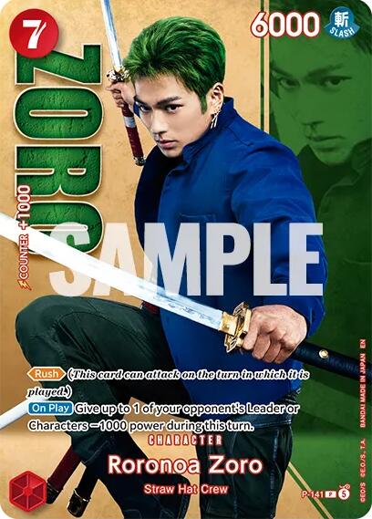 Roronoa Zoro (P-141) (Premium Card Collection -Live Action Edition Vol.2 Straw Hat Crew-) [One Piece Promotion Cards] | Cards and Coasters CA