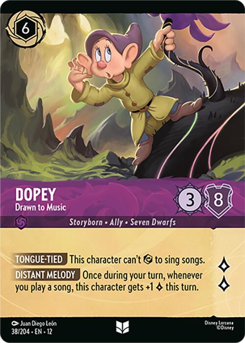 Dopey - Drawn to Music (Foil) (38/204) [Wilds Unknown] | Cards and Coasters CA