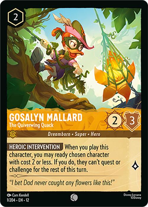 Gosalyn Mallard - The Quiverwing Quack (1/204) [Wilds Unknown] | Cards and Coasters CA