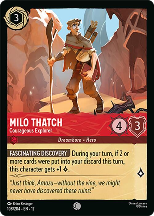 Milo Thatch - Courageous Explorer (108/204) [Wilds Unknown] | Cards and Coasters CA