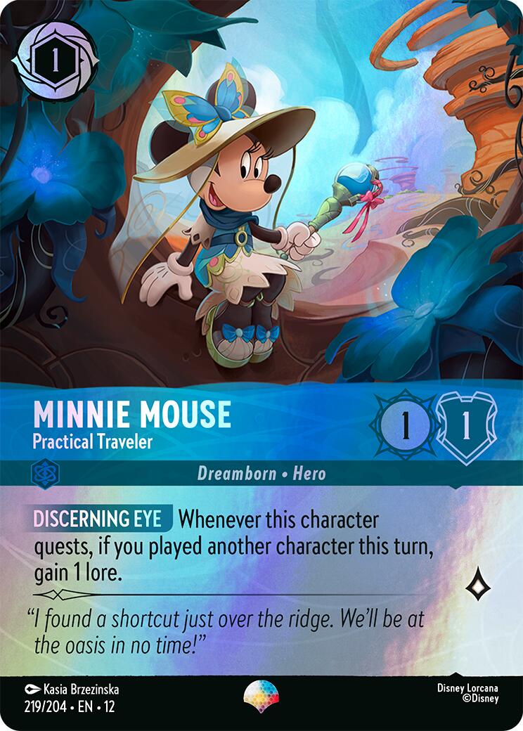 Minnie Mouse - Practical Traveler (Epic) (219/204) [Wilds Unknown] | Cards and Coasters CA