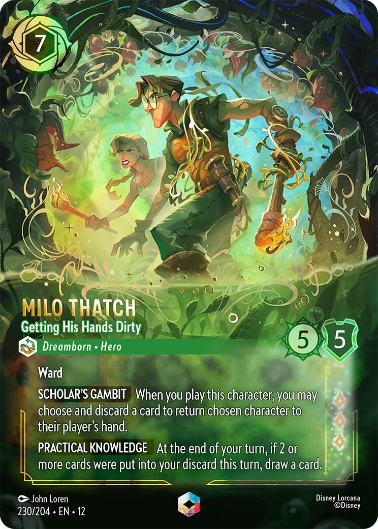 Milo Thatch - Getting His Hands Dirty (Enchanted) (230/204) [Wilds Unknown] | Cards and Coasters CA