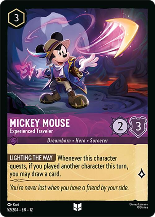 Mickey Mouse - Experienced Traveler (52/204) [Wilds Unknown] | Cards and Coasters CA
