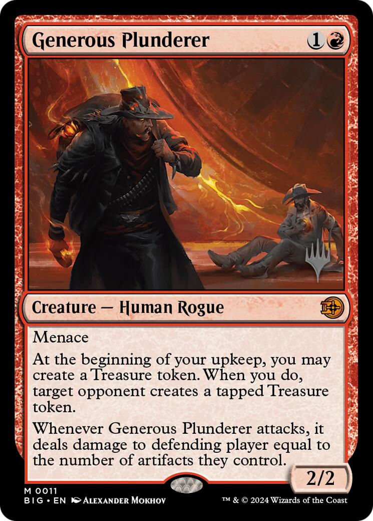 Generous Plunderer [Outlaws of Thunder Junction Promos] | Cards and Coasters CA