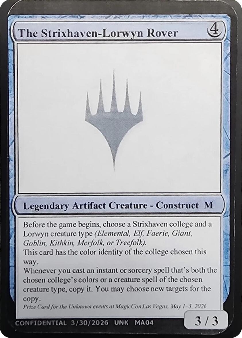 The Strixhaven-Lorwyn Rover [Unknown Event] | Cards and Coasters CA