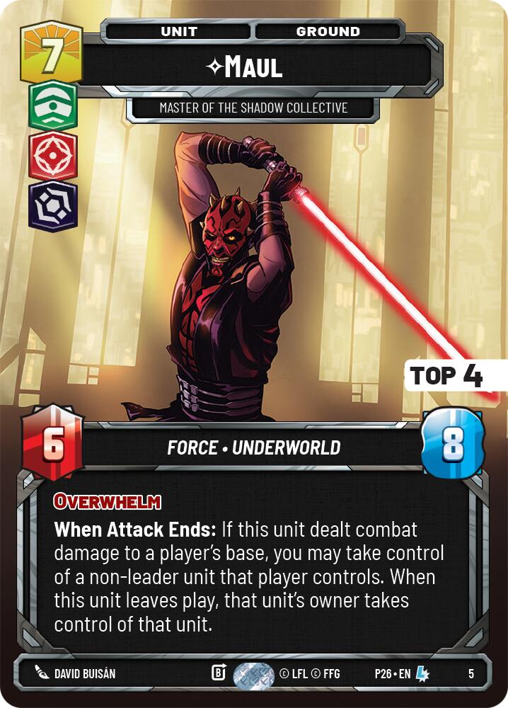 Maul - Master of the Shadow Collective (5) (Top 4) (5) [Organized Play Promos] | Cards and Coasters CA