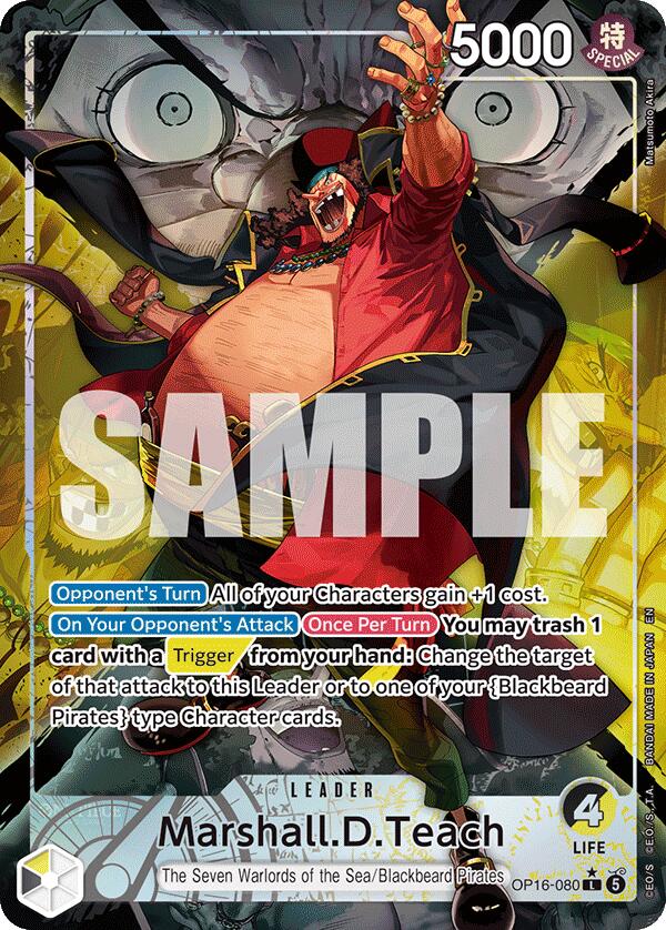 Marshall.D.Teach (Alternate Art) [The Time of Battle] | Cards and Coasters CA
