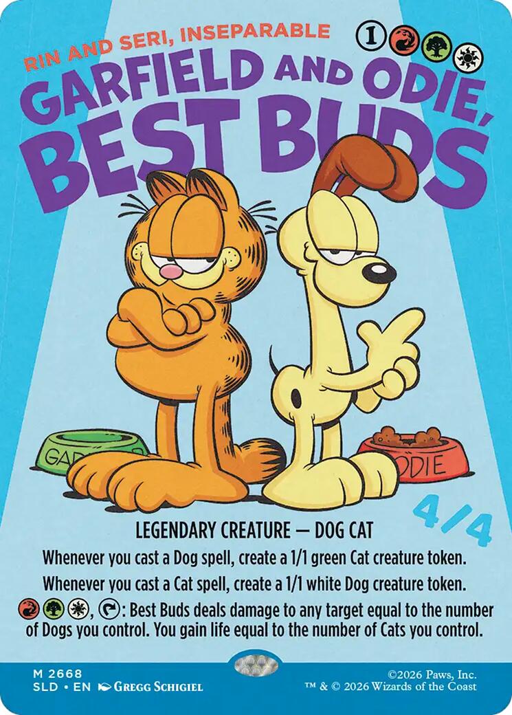 Garfield and Odie, Best Buds - Rin and Seri, Inseparable [Secret Lair Drop Series] | Cards and Coasters CA