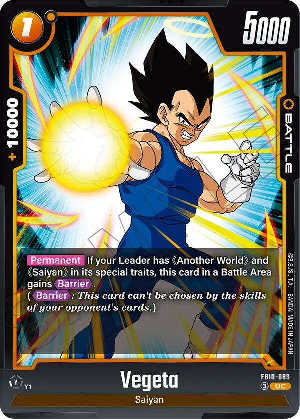 Vegeta (FB10-089) [Cross Force] | Cards and Coasters CA