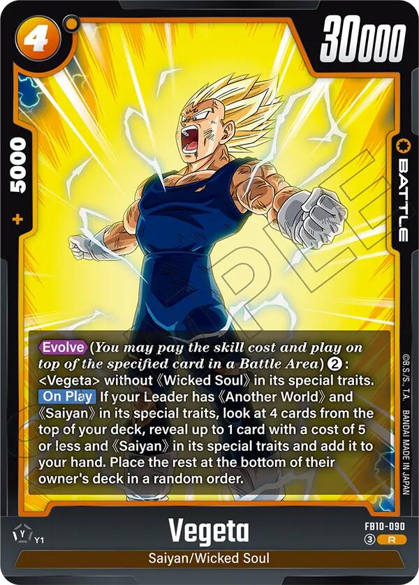 Vegeta (FB10-090) [Cross Force] | Cards and Coasters CA
