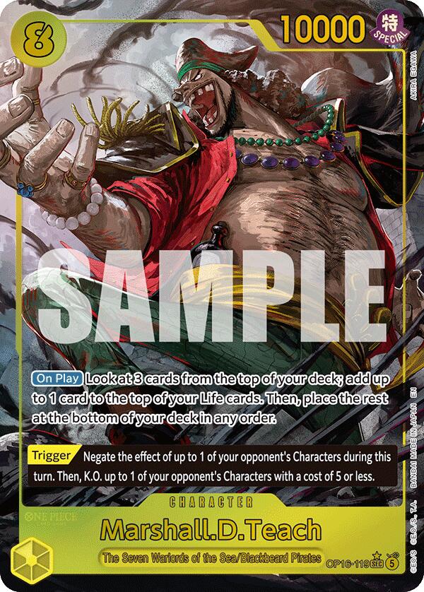 Marshall.D.Teach (Alternate Art) [The Time of Battle] | Cards and Coasters CA