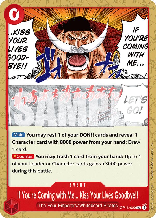 If You're Coming with Me...Kiss Your Lives Goodbye!! [The Time of Battle] | Cards and Coasters CA