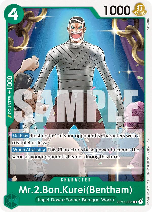 Mr.2.Bon.Kurei(Bentham) [The Time of Battle] | Cards and Coasters CA