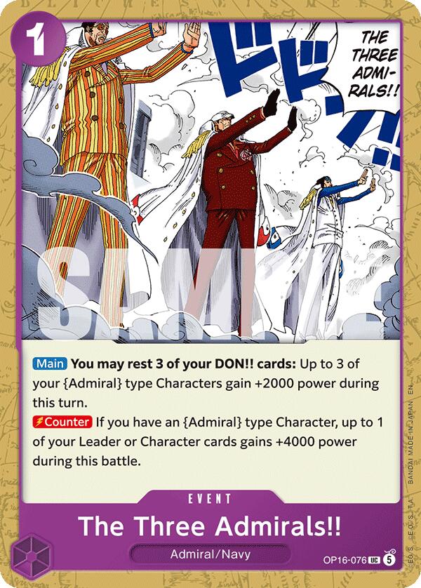 The Three Admirals!! [The Time of Battle] | Cards and Coasters CA