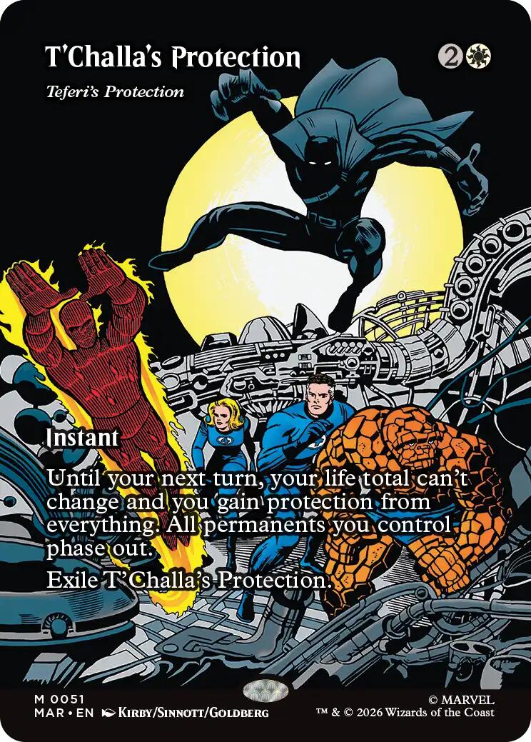 T'Challa's Protection - Teferi's Protection (Borderless) [Marvel Universe: Eternal-Legal] | Cards and Coasters CA