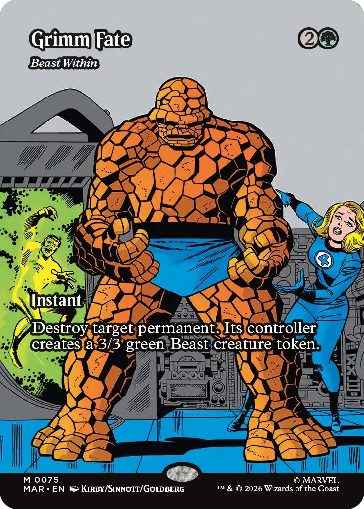 Grimm Fate - Beast Within (Borderless) [Marvel Universe: Eternal-Legal] | Cards and Coasters CA