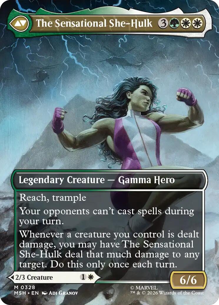 Jennifer Walters // The Sensational She-Hulk (Borderless) (0328) [Marvel Super Heroes] | Cards and Coasters CA