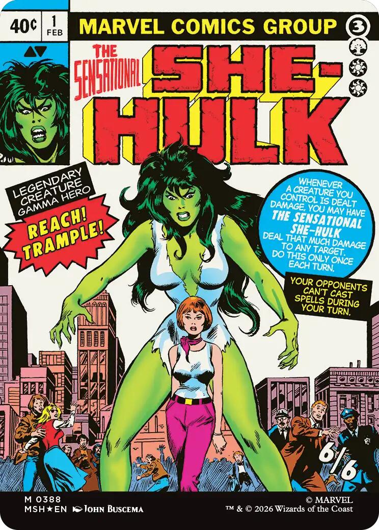 Jennifer Walters // The Sensational She-Hulk (Borderless) (0388) [Marvel Super Heroes] | Cards and Coasters CA