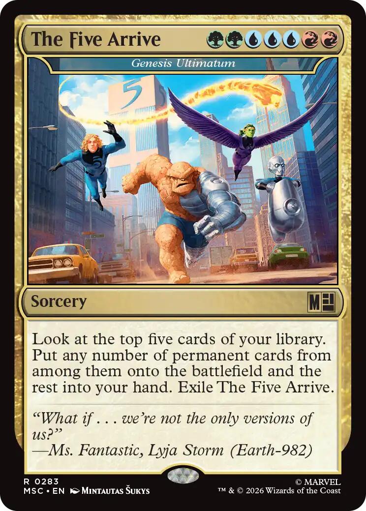 The Five Arrive - Genesis Ultimatum (Surge Foil) [Marvel Super Heroes Commander] | Cards and Coasters CA