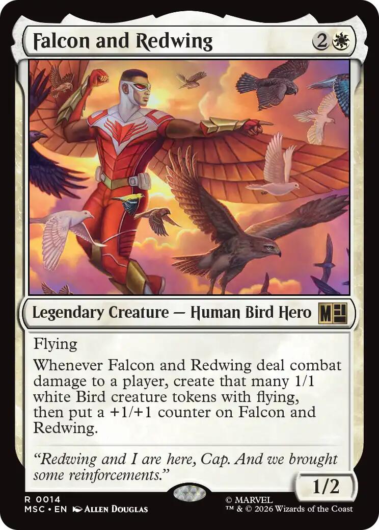 Falcon and Redwing (Surge Foil) [Marvel Super Heroes Commander] | Cards and Coasters CA