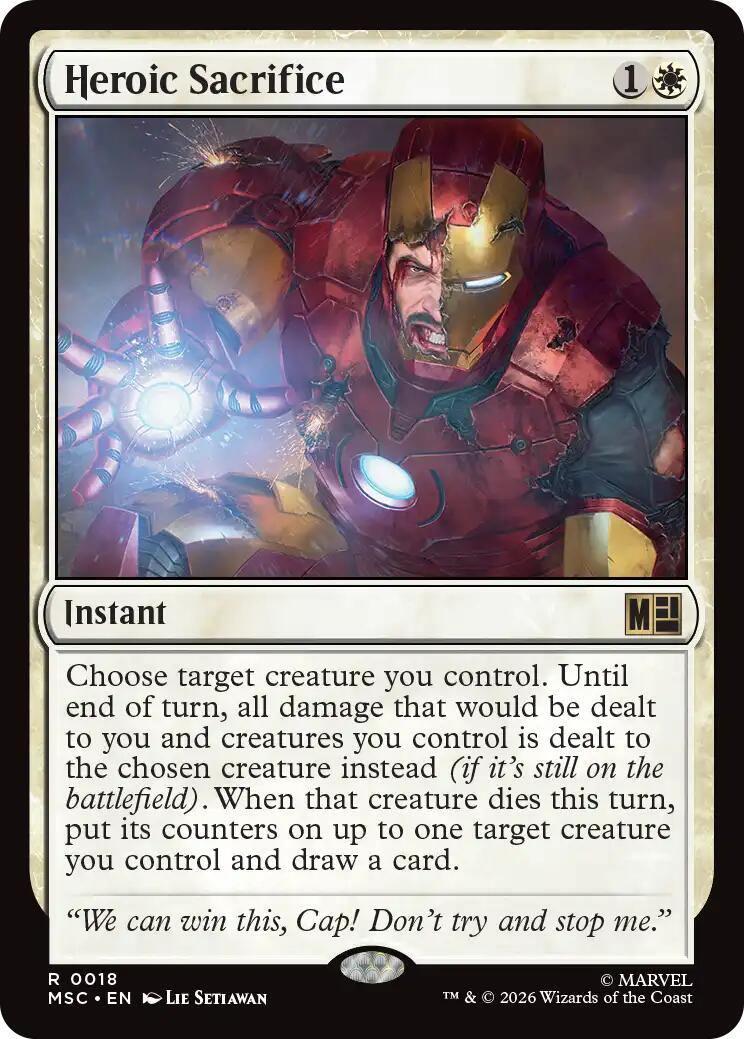Heroic Sacrifice (Surge Foil) [Marvel Super Heroes Commander] | Cards and Coasters CA