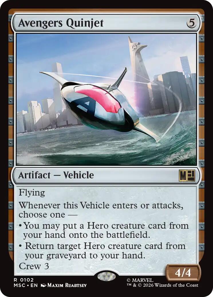 Avengers Quinjet (Surge Foil) [Marvel Super Heroes Commander] | Cards and Coasters CA