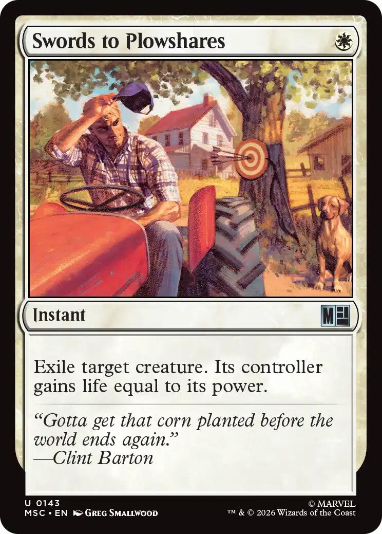 Swords to Plowshares (Surge Foil) [Marvel Super Heroes Commander] | Cards and Coasters CA