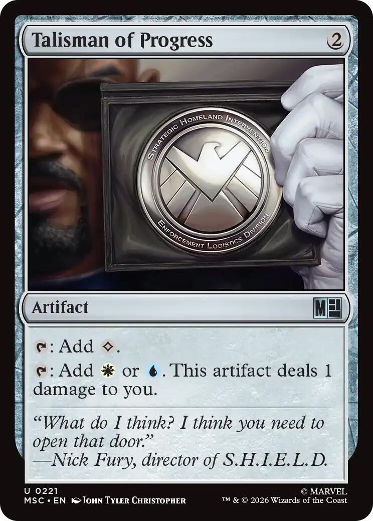 Talisman of Progress (Surge Foil) [Marvel Super Heroes Commander] | Cards and Coasters CA