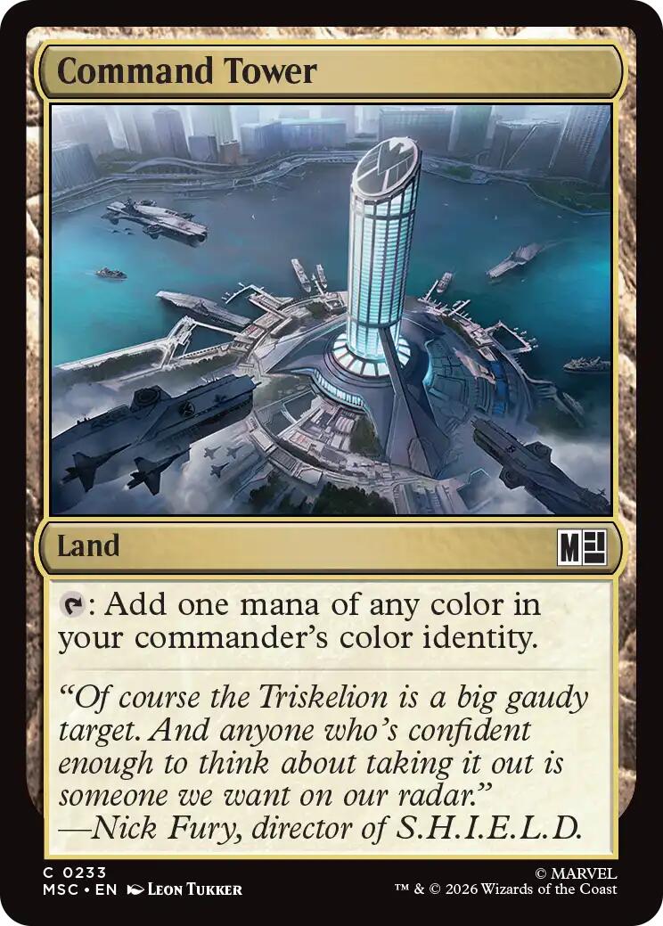 Command Tower (0233) (Surge Foil) [Marvel Super Heroes Commander] | Cards and Coasters CA