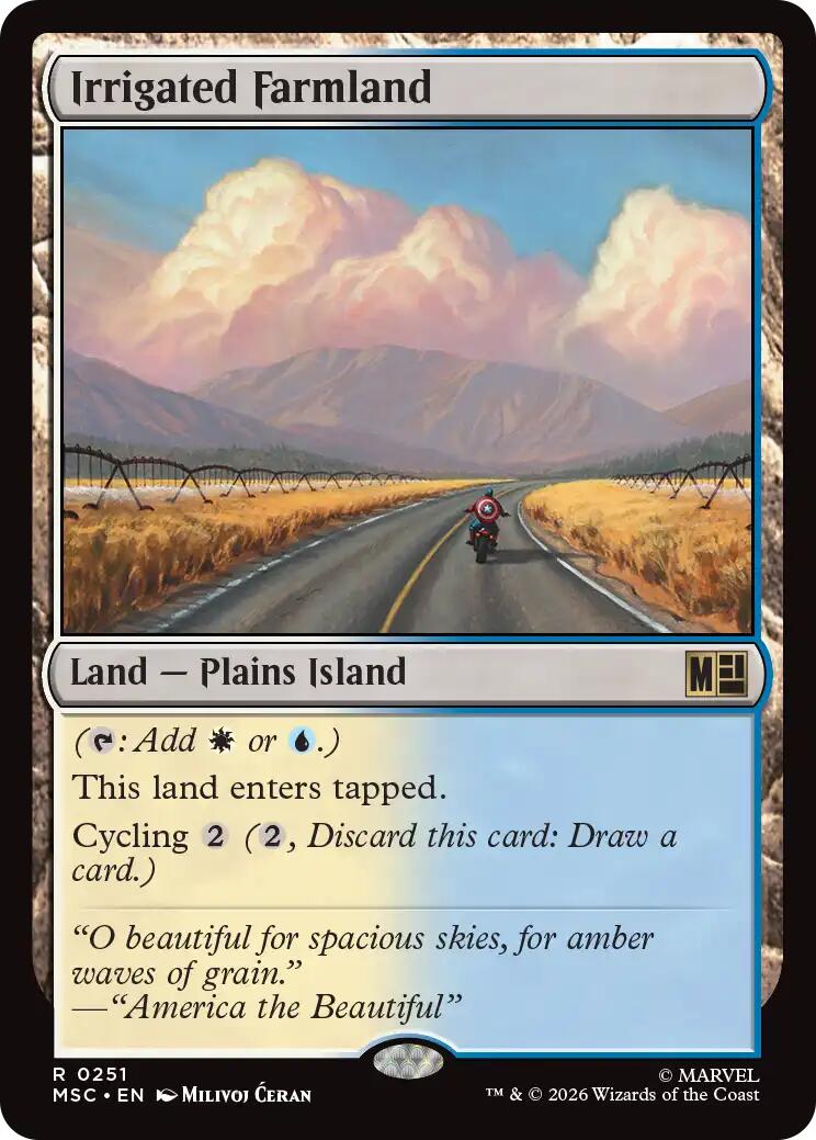 Irrigated Farmland (Surge Foil) [Marvel Super Heroes Commander] | Cards and Coasters CA