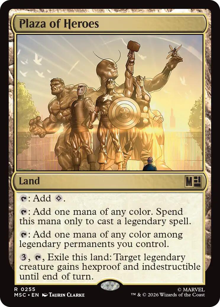 Plaza of Heroes (Surge Foil) [Marvel Super Heroes Commander] | Cards and Coasters CA