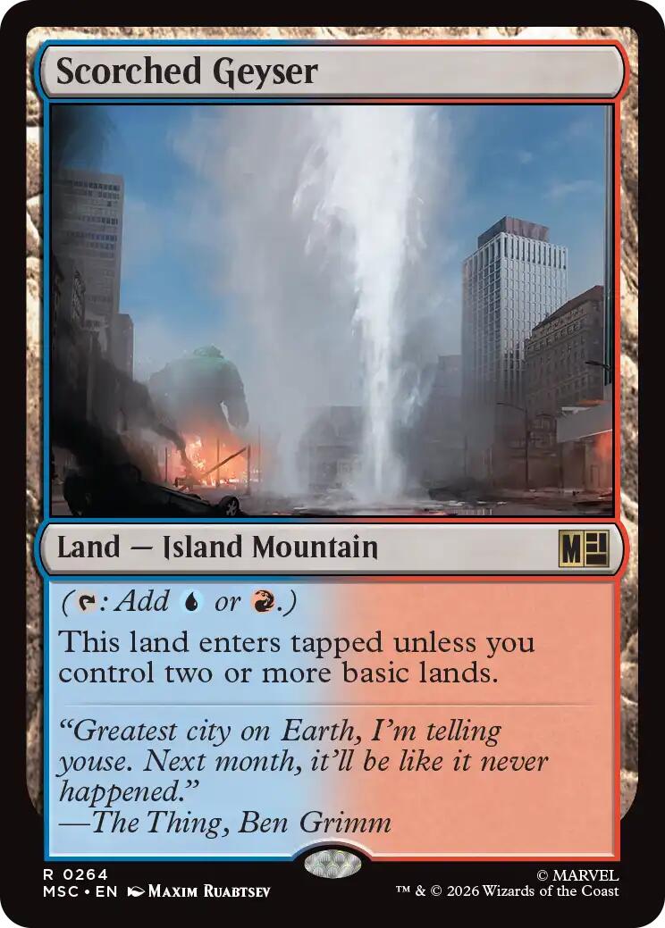 Scorched Geyser (Surge Foil) [Marvel Super Heroes Commander] | Cards and Coasters CA