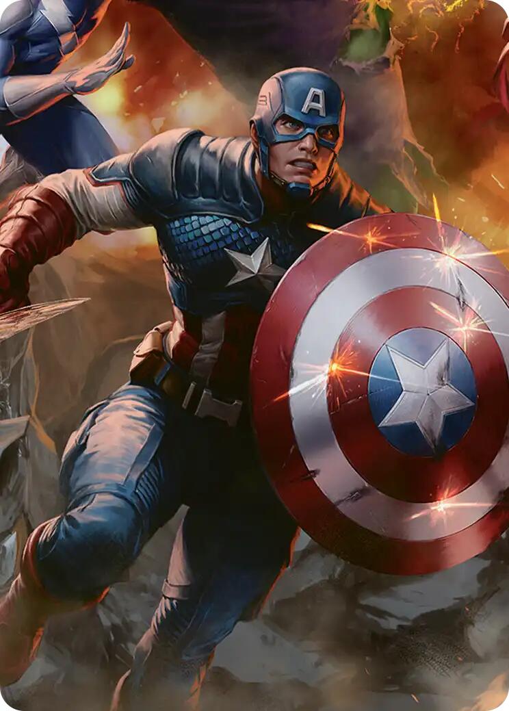 Captain America, Unbowed Art Card [Marvel Super Heroes Art Series] | Cards and Coasters CA