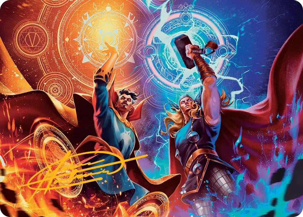 We Say Thee Nay! Art Card (Gold-Stamped Signature) [Marvel Super Heroes Art Series] | Cards and Coasters CA
