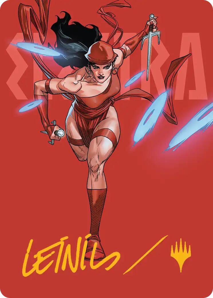Elektra, Daughter of the Hand Art Card (Gold-Stamped Signature) [Marvel Super Heroes Art Series] | Cards and Coasters CA