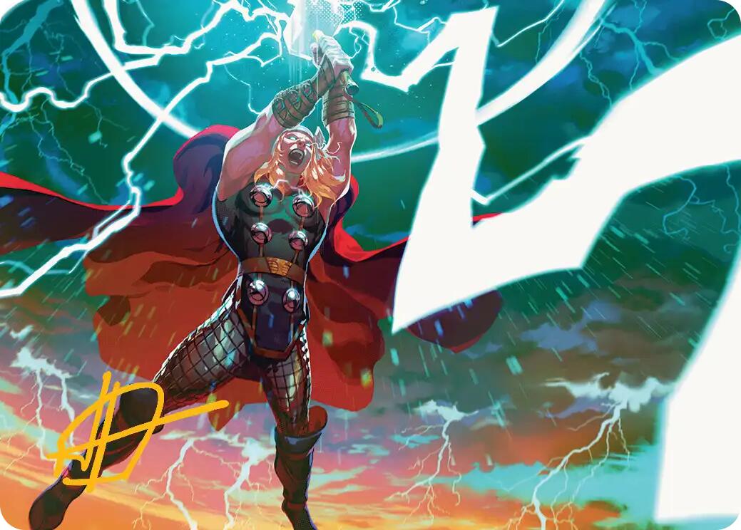Lightning Strike Art Card (Gold-Stamped Signature) [Marvel Super Heroes Art Series] | Cards and Coasters CA