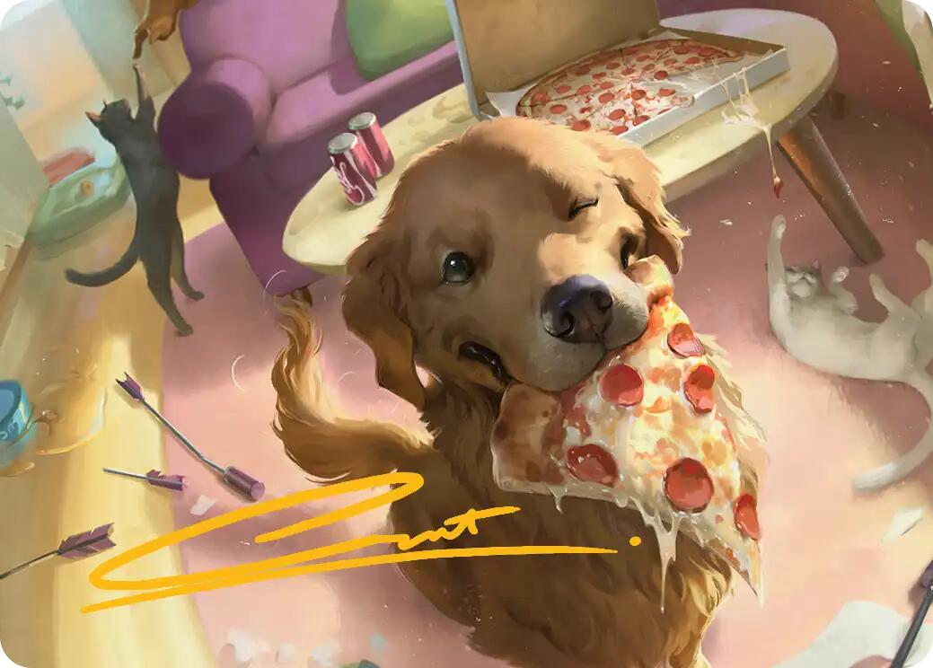 Lucky the Pizza Dog Art Card (Gold-Stamped Signature) [Marvel Super Heroes Art Series] | Cards and Coasters CA