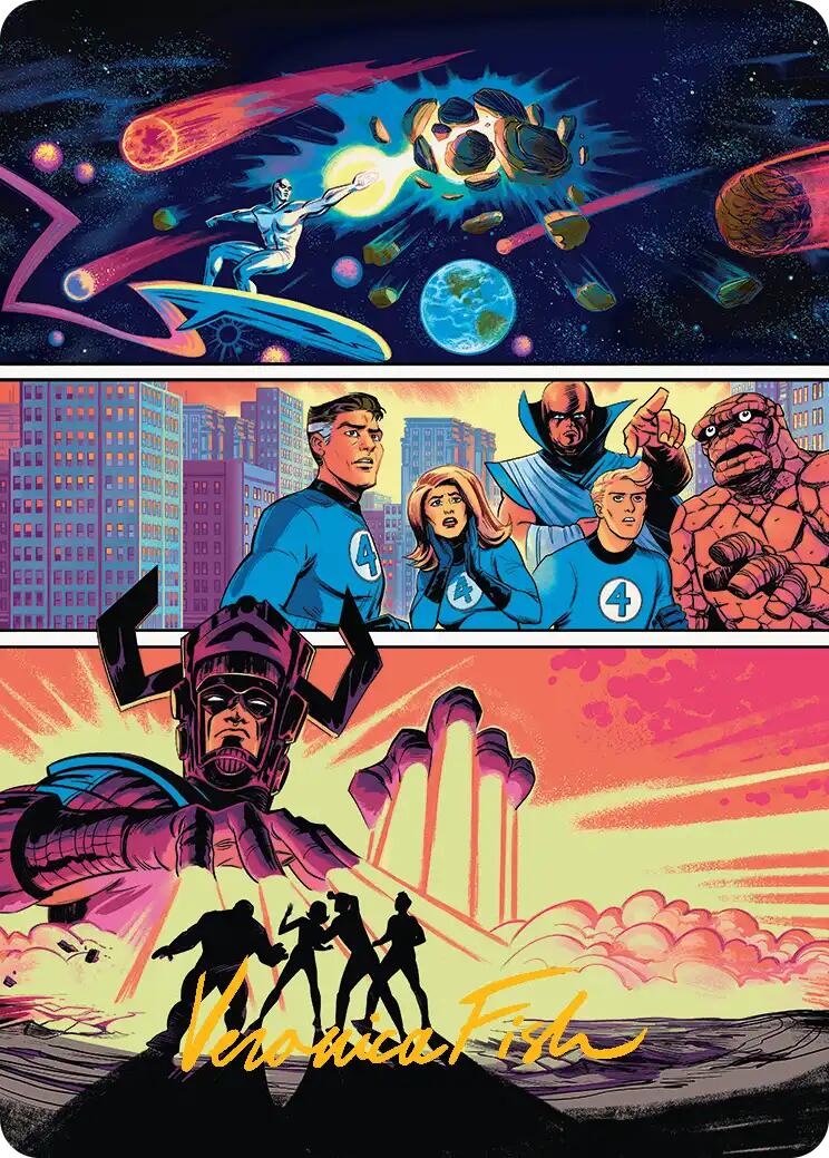 The Coming of Galactus Art Card (Gold-Stamped Signature) [Marvel Super Heroes Art Series] | Cards and Coasters CA