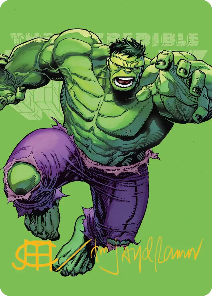 The Incredible Hulk Art Card (Gold-Stamped Signature) [Marvel Super Heroes Art Series] | Cards and Coasters CA
