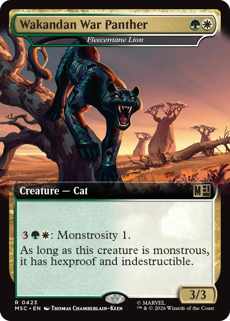 Wakandan War Panther - Fleecemane Lion (Extended Art) [Marvel Super Heroes Commander] | Cards and Coasters CA