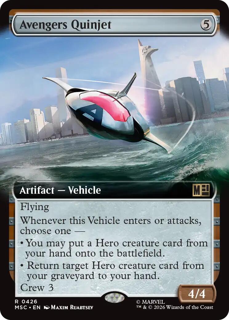 Avengers Quinjet (Extended Art) [Marvel Super Heroes Commander] | Cards and Coasters CA