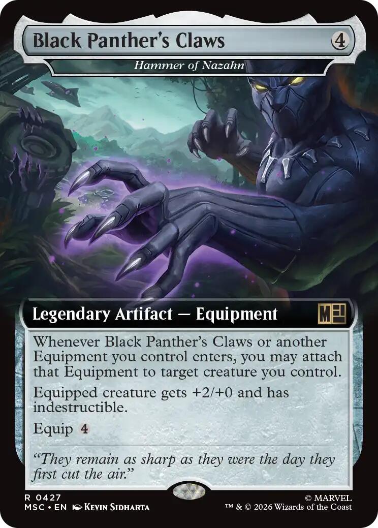 Black Panther's Claws - Hammer of Nazahn (Extended Art) [Marvel Super Heroes Commander] | Cards and Coasters CA