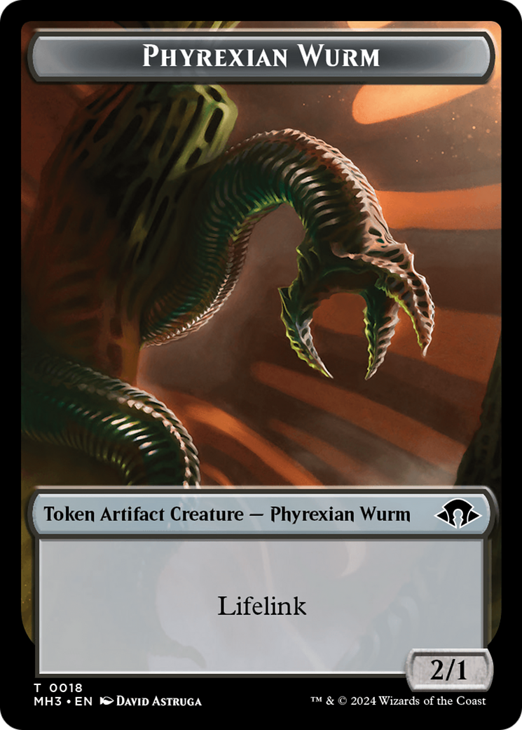 Eldrazi Spawn // Phyrexian Wurm (0018) Double-Sided Token [Modern Horizons 3 Tokens] | Cards and Coasters CA