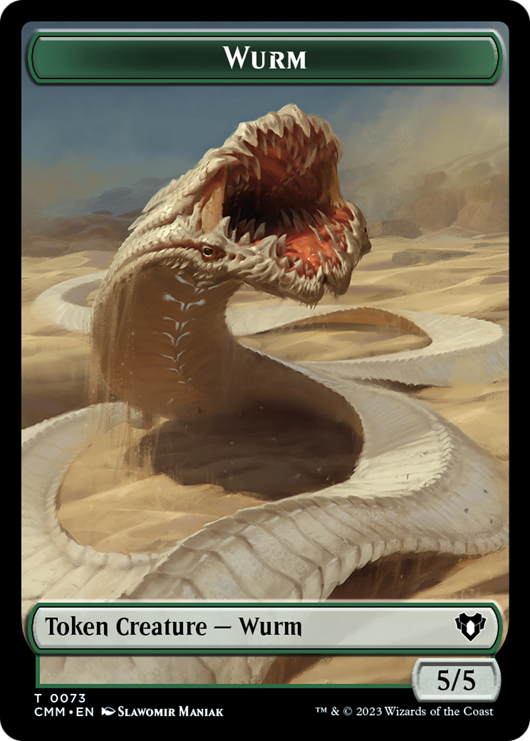 Wurm // Spider Double-Sided Token [Commander Masters Tokens] | Cards and Coasters CA