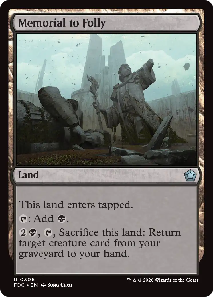 Memorial to Folly [Foundations Commander] | Cards and Coasters CA