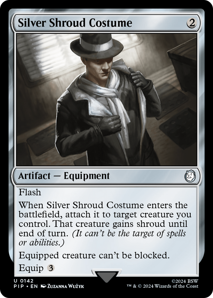 Silver Shroud Costume [Fallout] | Cards and Coasters CA