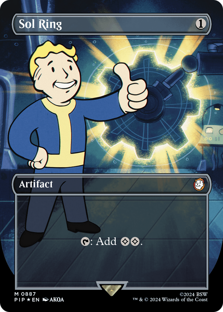 Sol Ring (Borderless) (Surge Foil) [Fallout] | Cards and Coasters CA