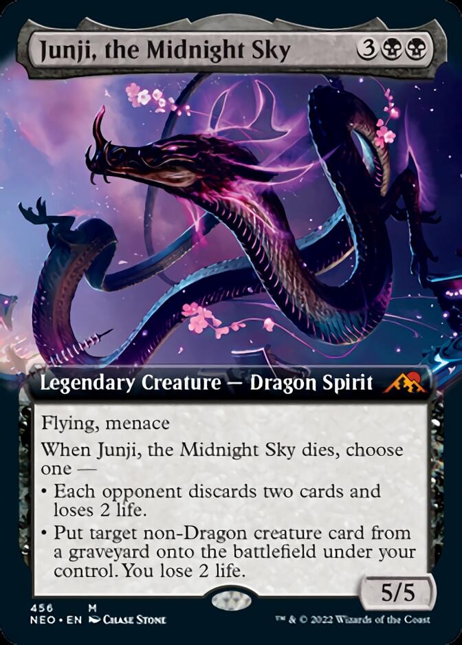 Junji, the Midnight Sky (Extended Art) [Kamigawa: Neon Dynasty] | Cards and Coasters CA